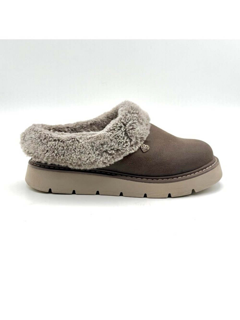 BOBS from Skechers Shoes Womens Size 6 Faux Fur Lined Memory Foam Clog Mule